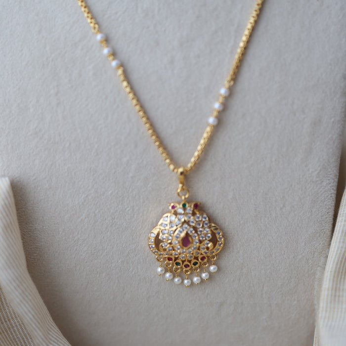 Heritage gold plated padakam long necklace HP5788