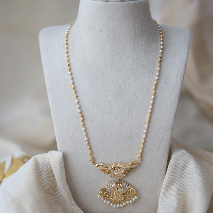 Heritage gold plated padakam long necklace HP744