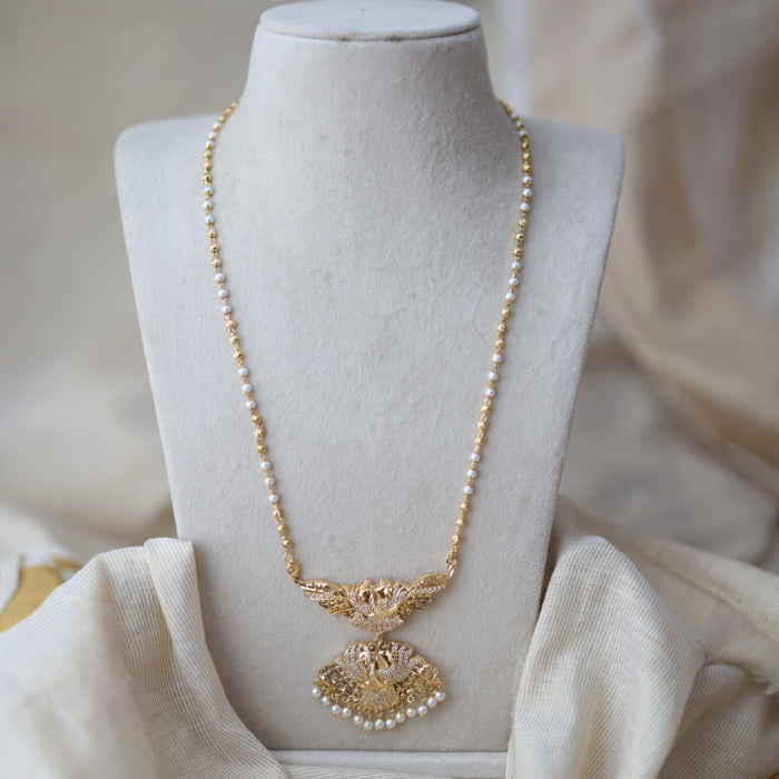 Heritage gold plated padakam long necklace HP744