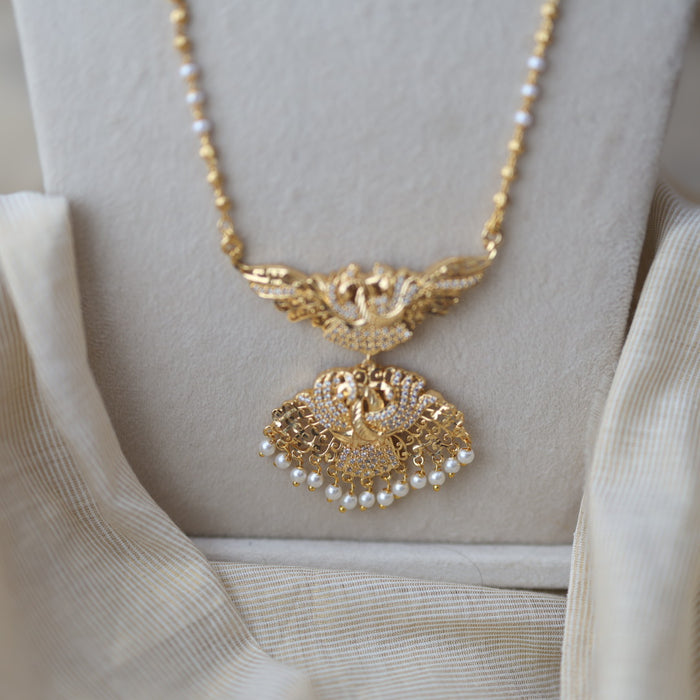 Heritage gold plated padakam long necklace HP744