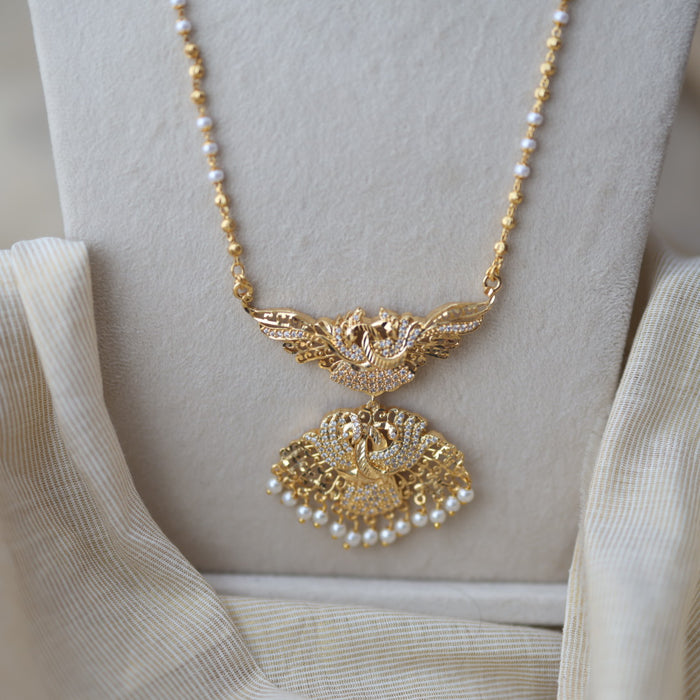 Heritage gold plated padakam long necklace HP744