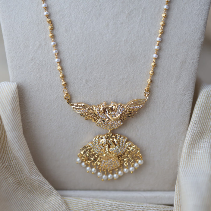 Heritage gold plated padakam long necklace HP744
