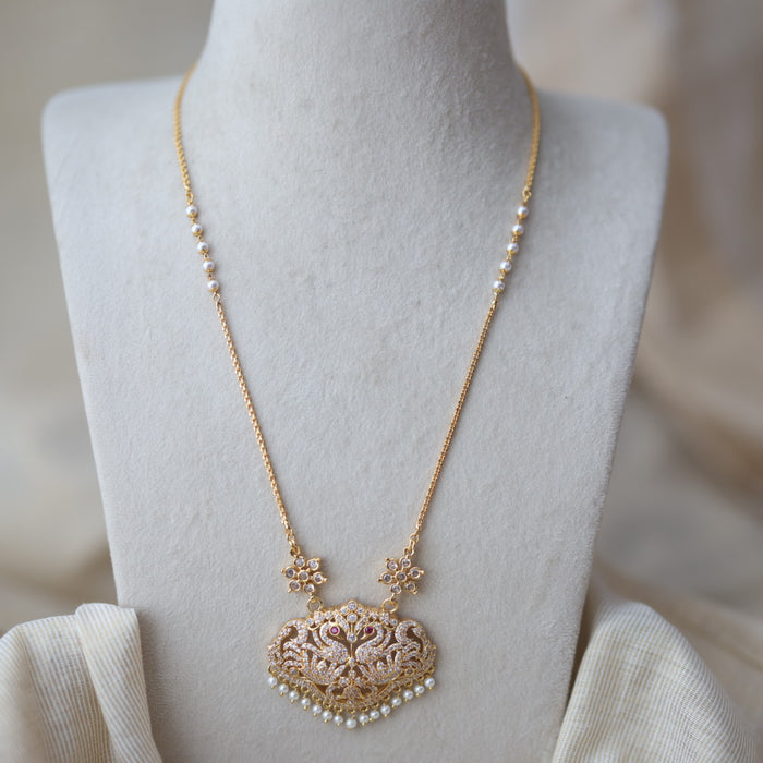 Heritage gold plated padakam long necklace HP7787