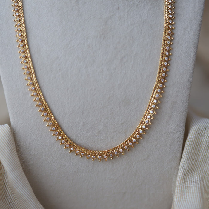 Heritage gold plated long necklace HL744