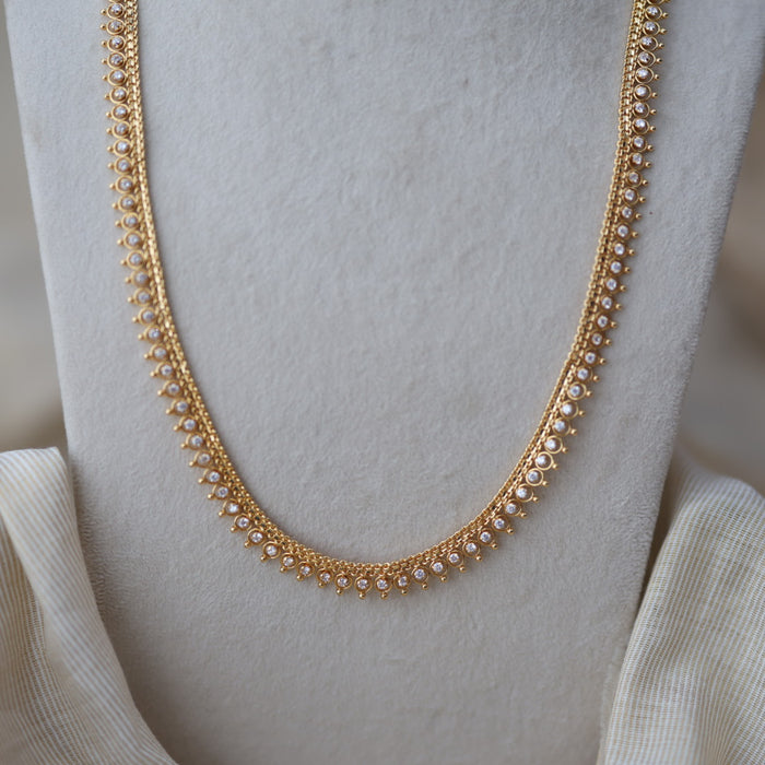 Heritage gold plated long necklace HL744
