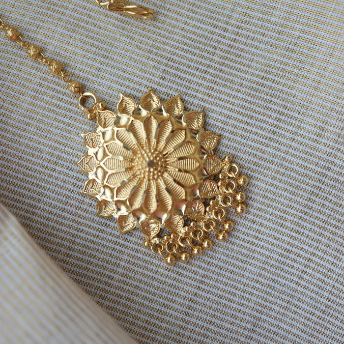 Heritage gold plated maang tikka TH652