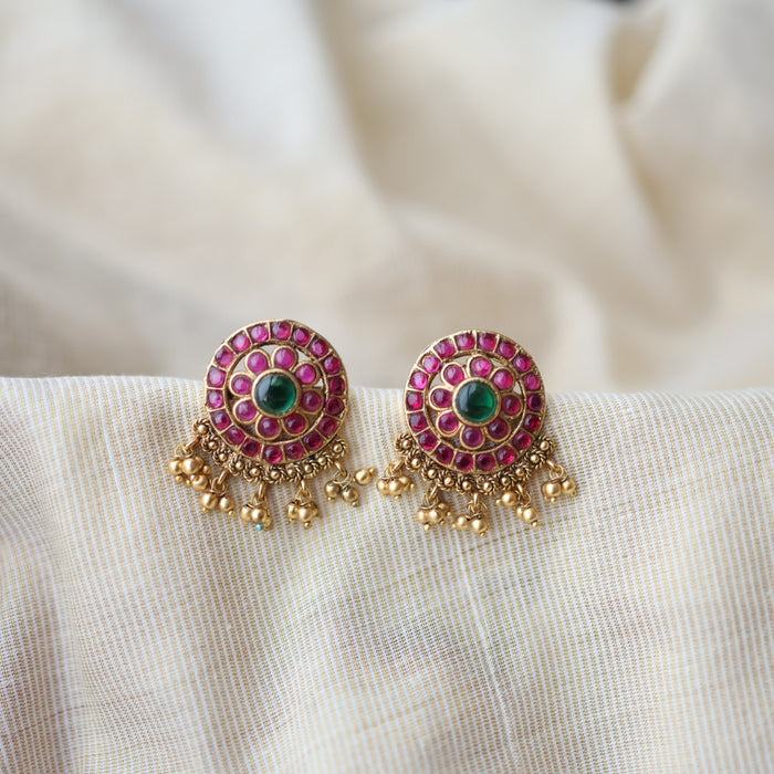 Antique ruby stone design studd earrings AS4598