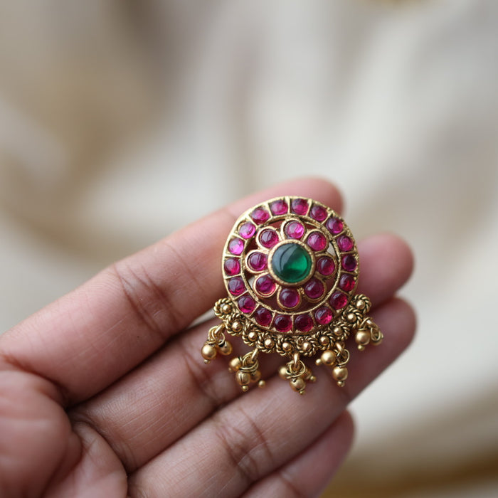 Antique ruby stone design studd earrings AS4598