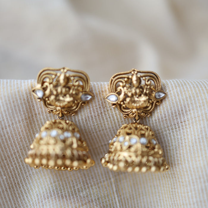 Antique temple design jumka earrings AJ451