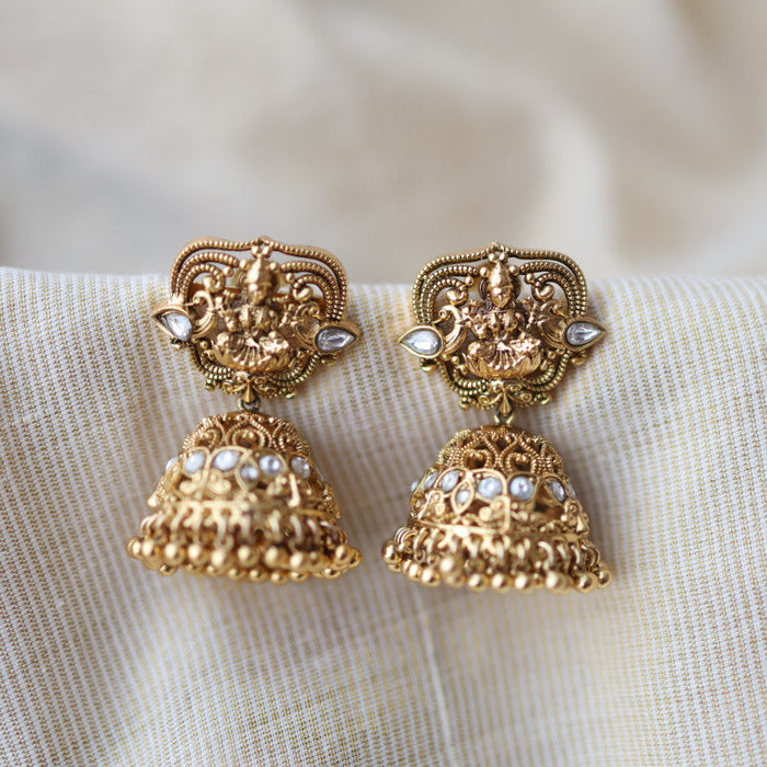Antique temple design jumka earrings AJ451