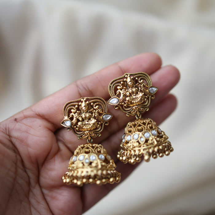 Antique temple design jumka earrings AJ451