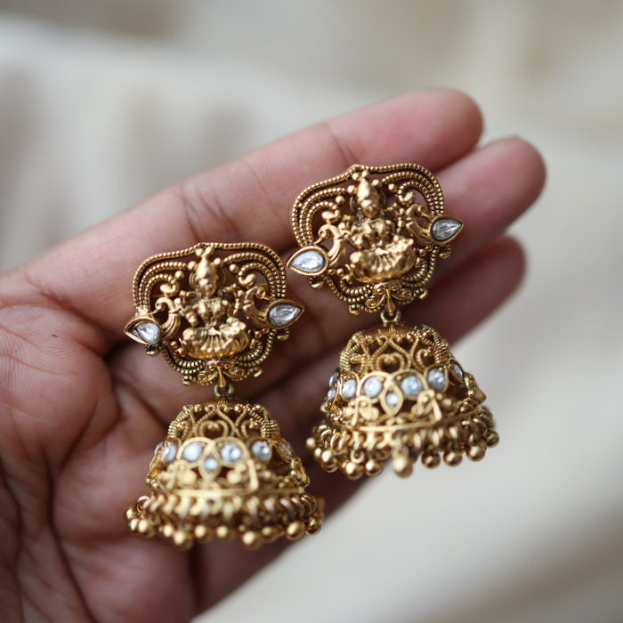 Antique temple design jumka earrings AJ451