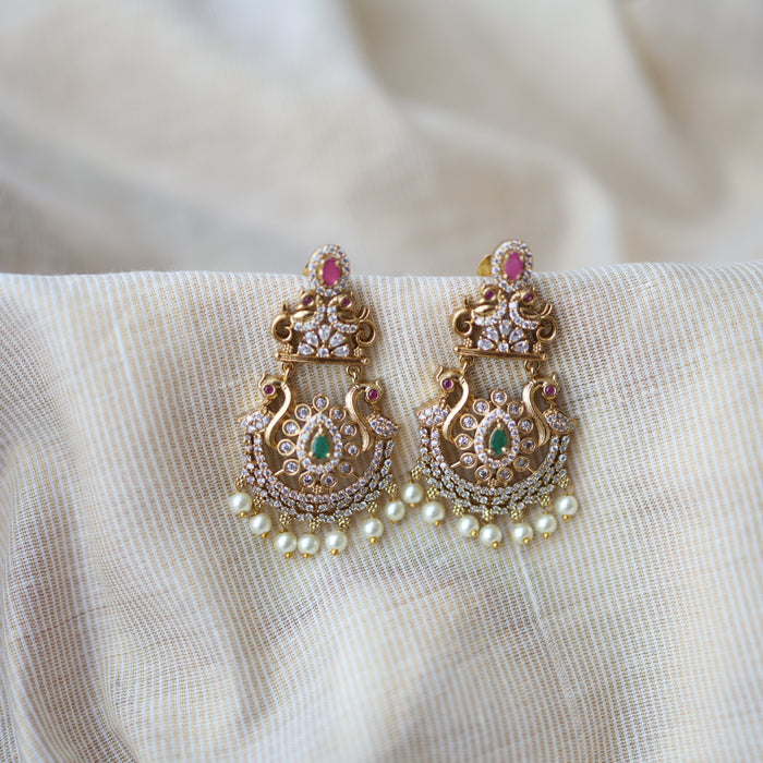 Antique multi stone drop earrings AD4512