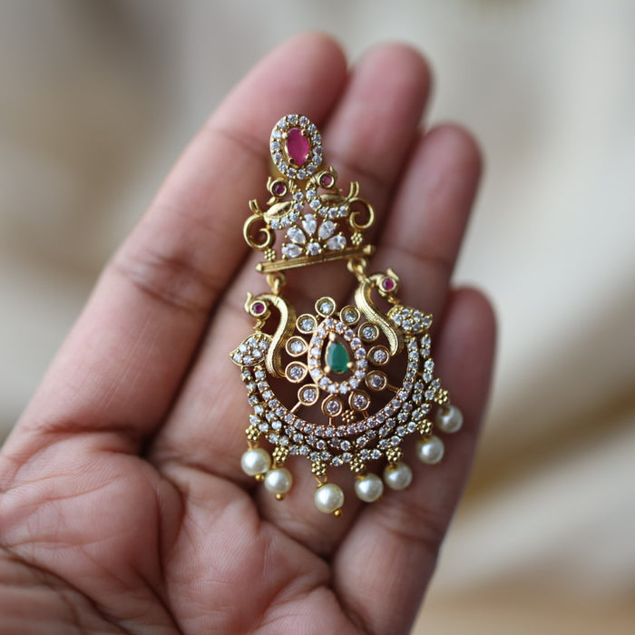 Antique multi stone drop earrings AD4512