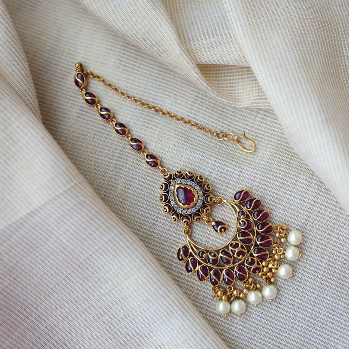 Antique ruby stone tikka TA796