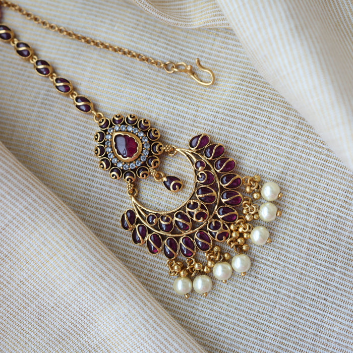 Antique ruby stone tikka TA796