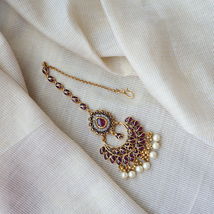 Antique ruby stone tikka TA796