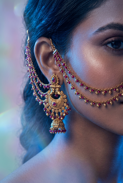 Antique mattal design jumka earrings AJJ1738-1
