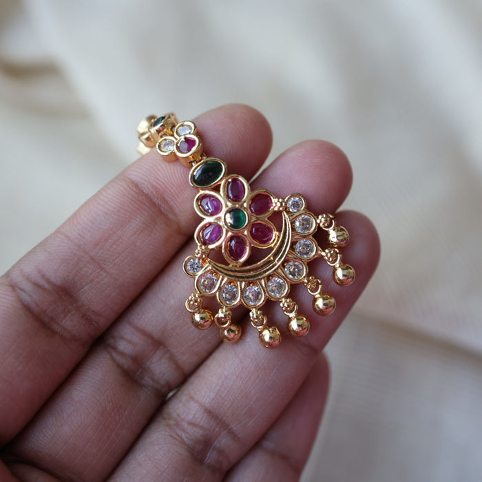 Antique multi stone tikka TH733