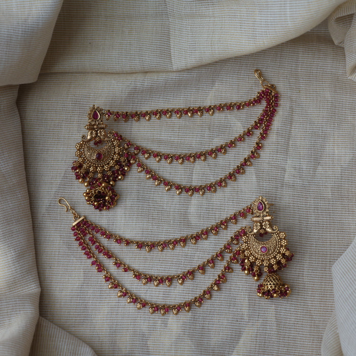 Antique mattal design jumka earrings AJJ1738