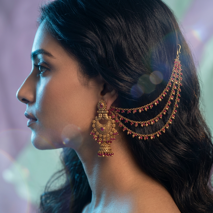 Antique mattal design jumka earrings AJJ1738-1