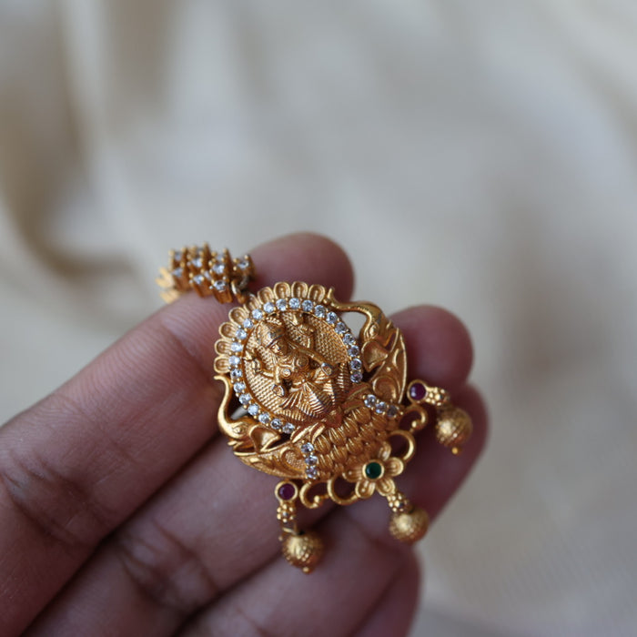 Antique multi stone temple design tikka TA783