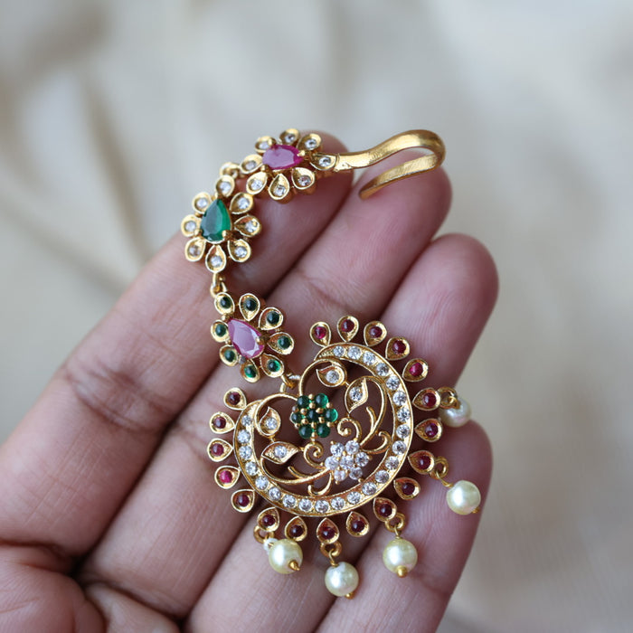 Antique multi stone pearl tikka TA1349