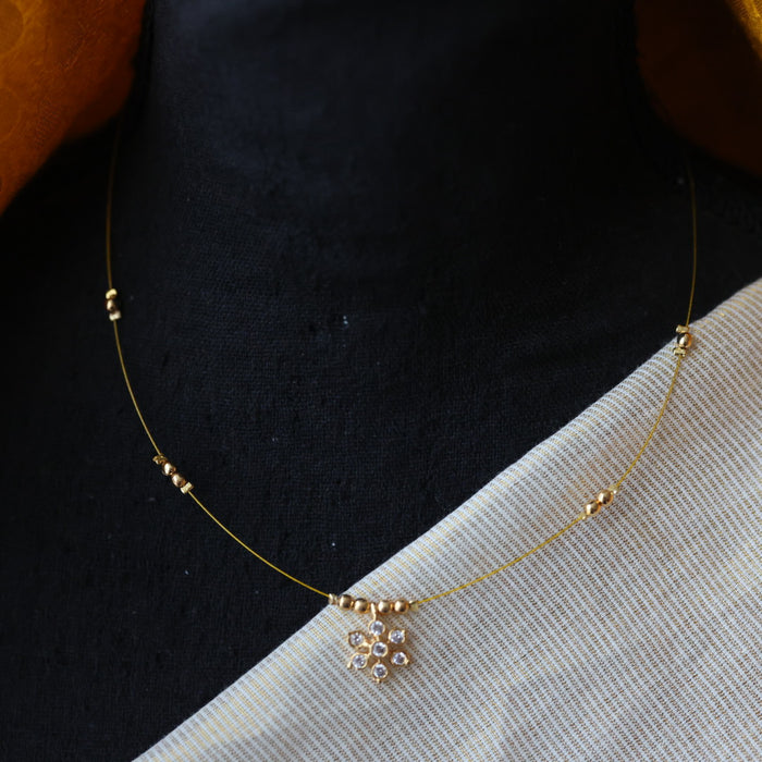 Heritage gold plated invisible short necklace IN954