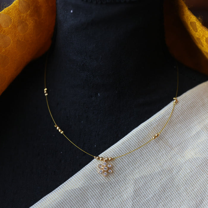 Heritage gold plated invisible short necklace IN954