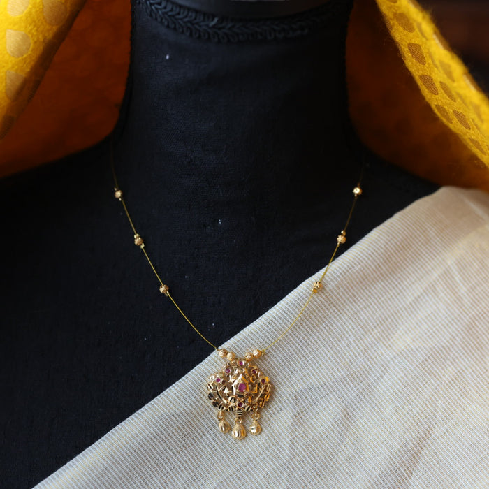 Heritage gold plated invisible short necklace IN904