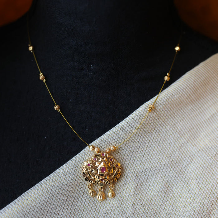 Heritage gold plated invisible short necklace IN904