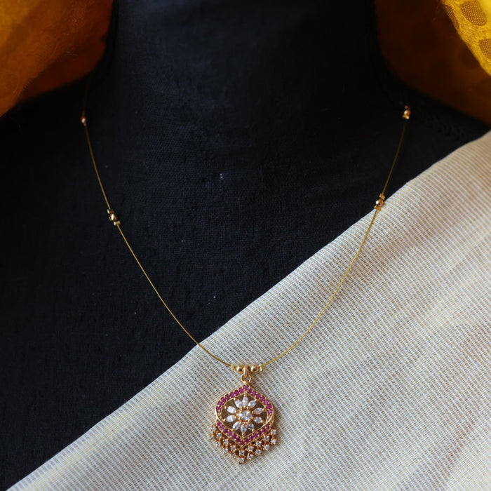 Heritage gold plated invisible short necklace IN905