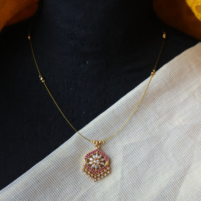 Heritage gold plated invisible short necklace IN905