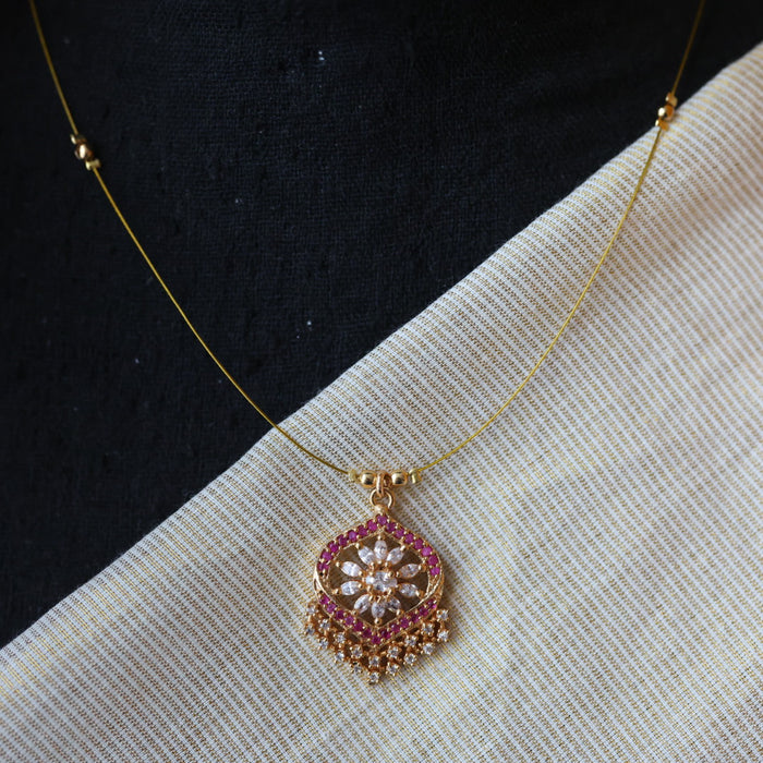 Heritage gold plated invisible short necklace IN905