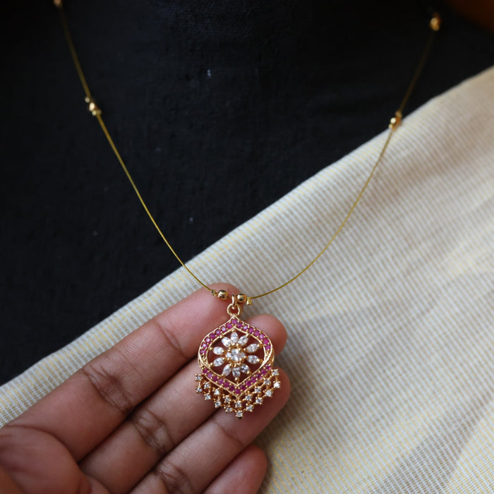 Heritage gold plated invisible short necklace IN905