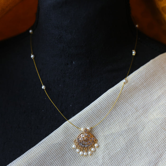 Heritage gold plated invisible short necklace IN901