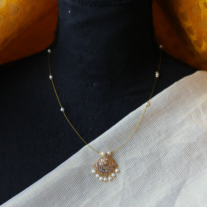 Heritage gold plated invisible short necklace IN901