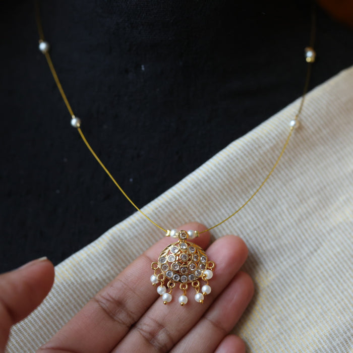 Heritage gold plated invisible short necklace IN901