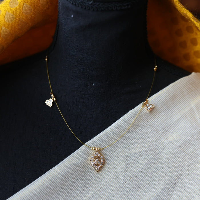 Heritage gold plated invisible white short necklace IN906