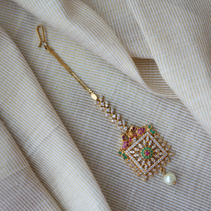 Heritage gold plated maang tikka TH342