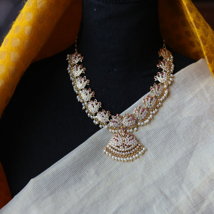 Heritage gold plated ruby white necklace H86267