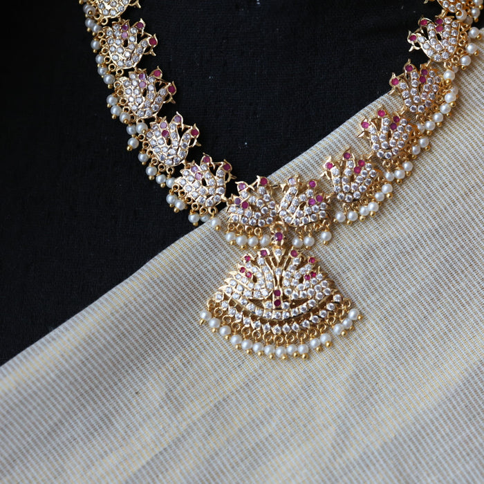 Heritage gold plated ruby white necklace H86267