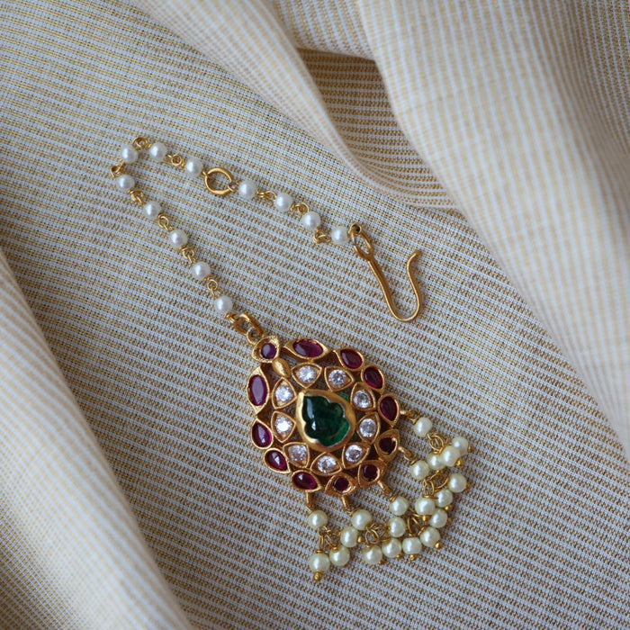 Antique ruby stone maang tikka TA3432