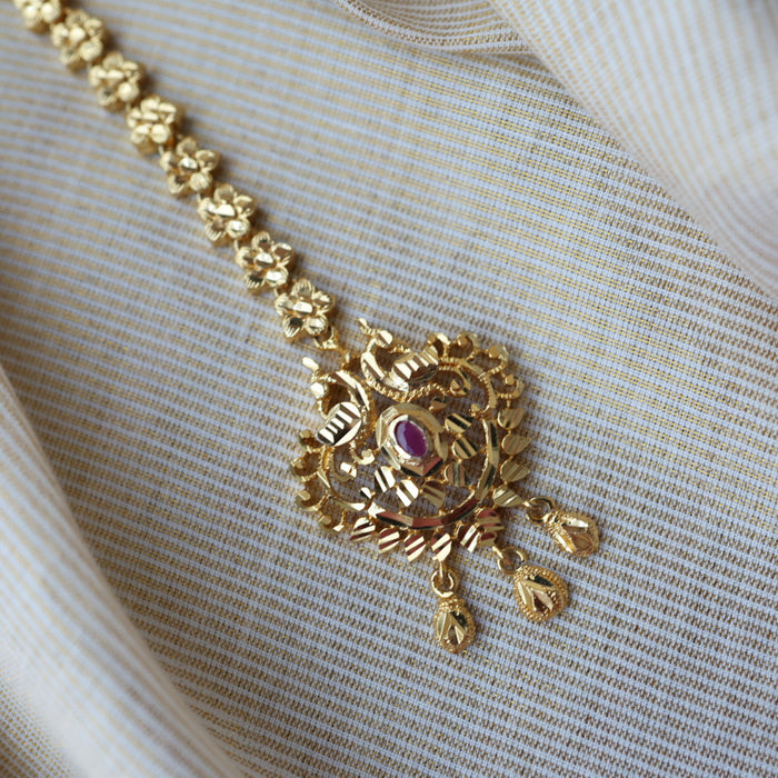 Heritage gold plated maang tikka TH653