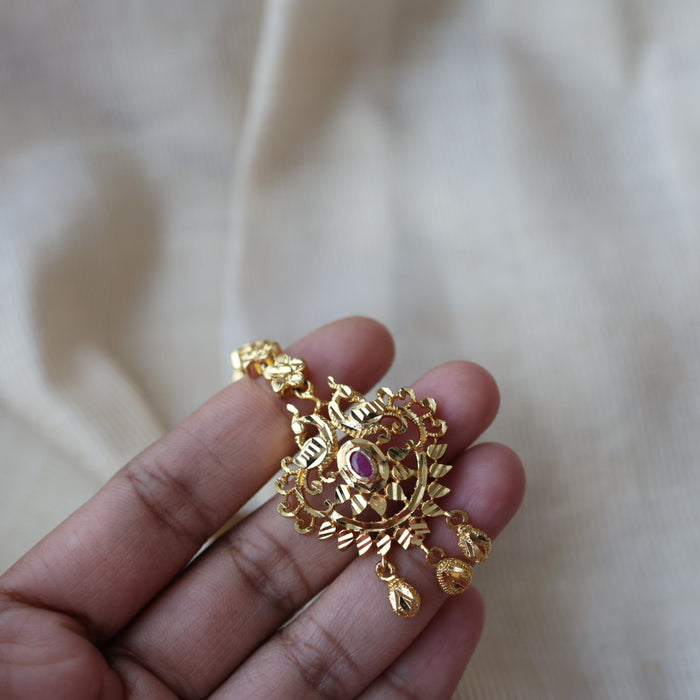 Heritage gold plated maang tikka TH653