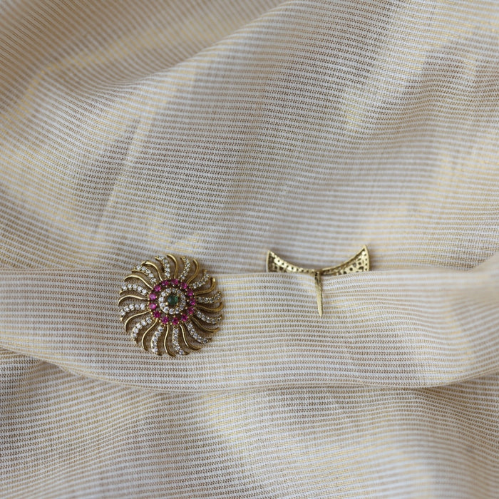 Antique white ruby green stone sun and moon hair accessories HA513