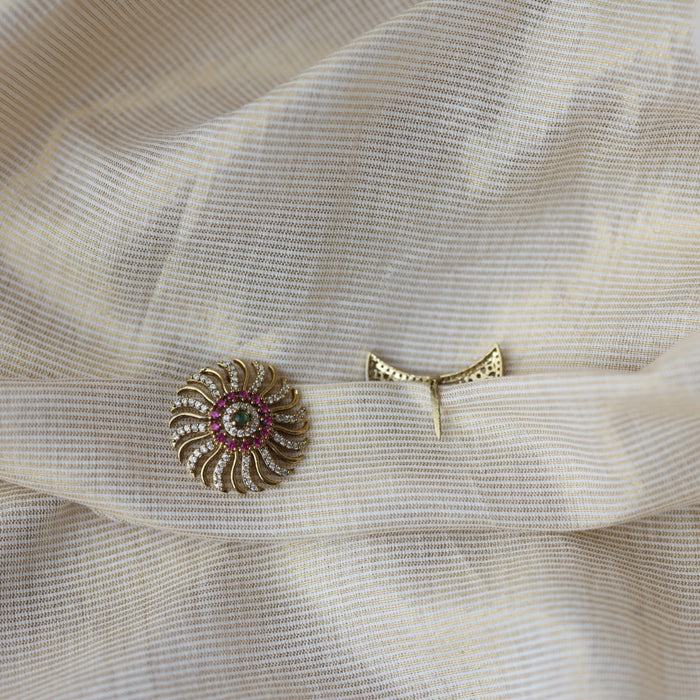 Antique white ruby green stone sun and moon hair accessories HA513
