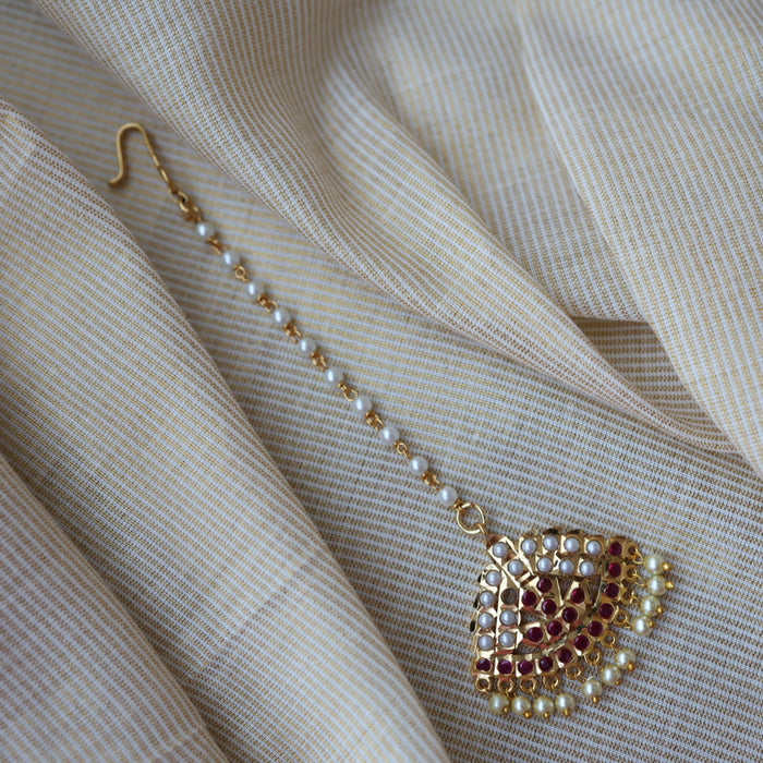 Heritage gold plated maang tikka TH1261