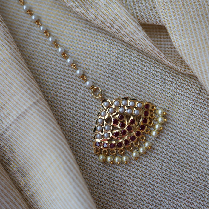 Heritage gold plated maang tikka TH1261