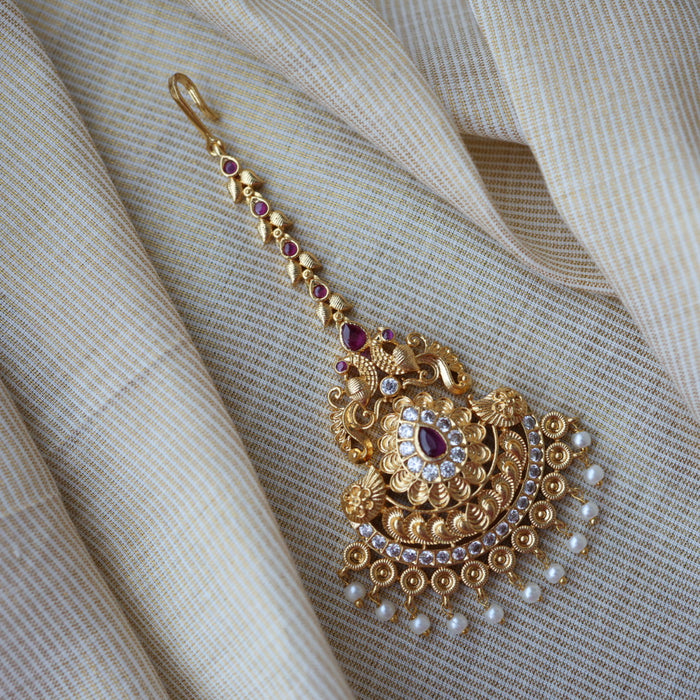Heritage gold plated maang tikka TH259